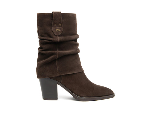 NeroGiardini Stivali Donna in Suede Testa di Moro con Gambale Morbido I617147D-300