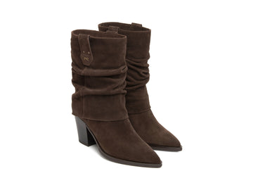 NeroGiardini Stivali Donna in Suede Testa di Moro con Gambale Morbido