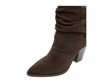 NeroGiardini Stivali Donna in Suede Testa di Moro con Gambale Morbido