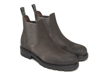 NeroGiardini Men's Grey Suede Chelsea Boots