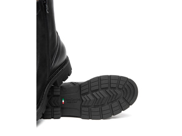 NeroGiardini Women's Combat Boots in Black Leather