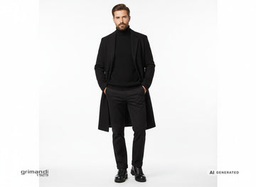 OXS Scarponcino Uomo Frank Casual in Pelle Nera 3600 oufit abbinamento - AI-Generated Model