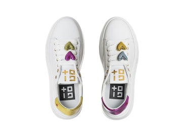Gio+ Sneakers Hermeline Hearts Made in Italy Leather Upper
