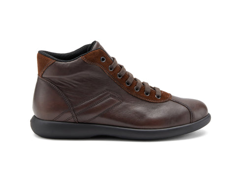 Frau Uomo Polacchini Made in Italy Stringati Pelle Marrone 27N8