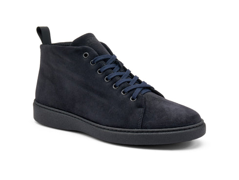 Men's High-Top Suede Boots in Blue