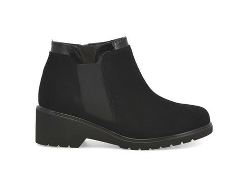 Melluso Stivaletto Comfort Nero in Camoscio con Zip R35607Z-254594