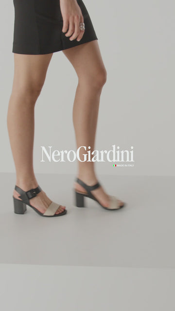 NeroGiardini Sandals Made in Italy Two-tone leather upper