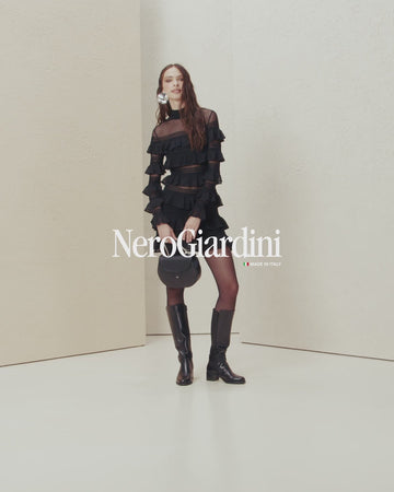 stivali nero giardini donna pelle nera tacco comodo