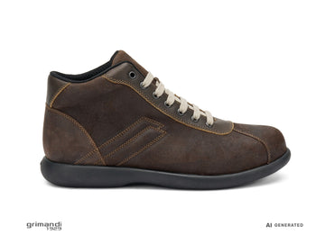 rau Polacchino Casual Uomo in Pelle Ingrassata Marrone 27E8 - AI-Generated Model