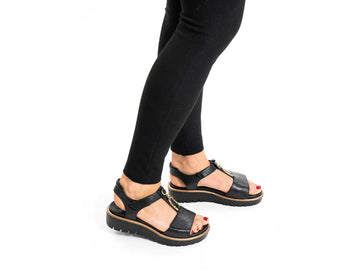 Ara Sandalo Donna Bilbao Pelle Nera HighSoft con Zeppa