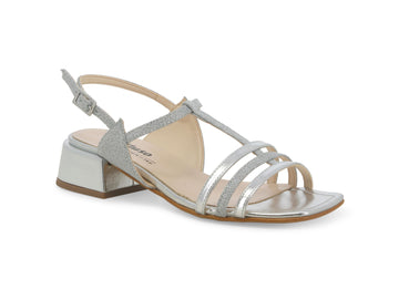 Melluso Elegant Sandals Low Heel Metallic Upper