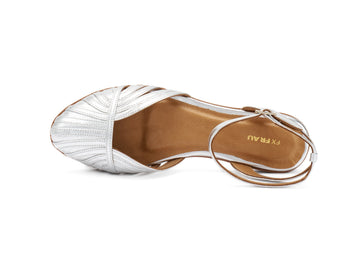 Frau Women's Low Sandal Woven Upper Laminated Leather
