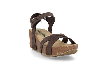 BioNatura 24 Fregene Sandalo Donna Nabuk Zeppa Made in Italy