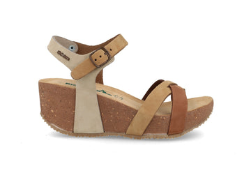 BioNatura Sandali Donna Fregene I Nabuk Multi Tortora con Zeppa 24FRE-I-NABMTO