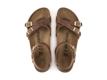 Birkenstock Women's Kumba Oiled Nubuck Leather Sandals Cognac