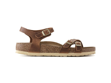 Birkenstock Sandali Donna Kumba in Pelle Nabuk Oliata Cognac 1021489