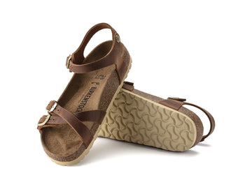 Birkenstock Women's Kumba Oiled Nubuck Leather Sandals Cognac