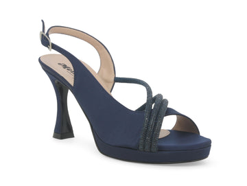 Melluso Ceremony Sandals Fabric Upper with Rhinestones