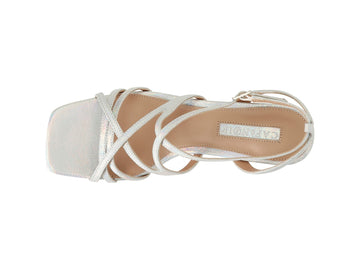 CafèNoir Iridescent Women's Sandal with Wide Heel and Straps