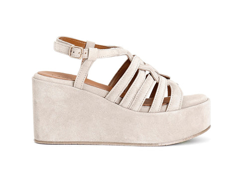 CafèNoir Sandalo Donna Platform Chiaro con Listini Intrecciati Beige C1HM6063-M006