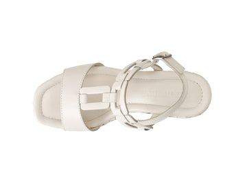 CafèNoir Women's Platform Braided Sandal with T-Strap