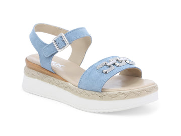 Melluso Wedge Summer Sandals with Leather Upper Accessory