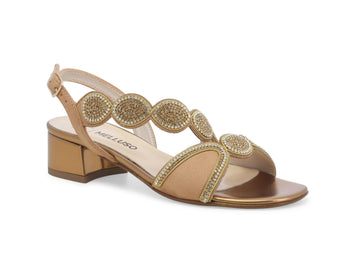 Melluso Elegant Ceremony Sandal Low Heel Suede Upper