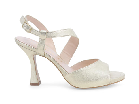 Melluso Donna Sandali Eleganti Tacco Coda in Pelle Metallizzata Oro Platino E1805W-233463