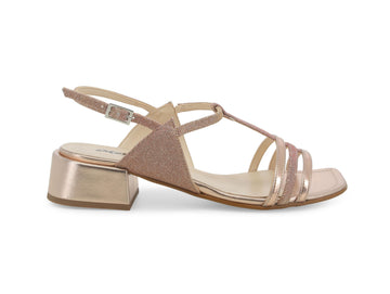 Melluso Sandali Eleganti Tacco Basso tomaia Tessuto Laminato Rosa K35156W-236013