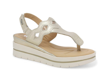 Melluso Summer Flip Flop Sandals with Wedge and Strap in Leather
