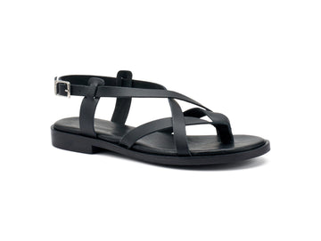 Frau Women's Sandal Low Heel Crossed Straps Leather