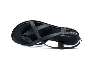 Frau Women's Sandal Low Heel Crossed Straps Leather