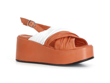 CafèNoir Sandals Maxi Crossed Bands Wedge Leather