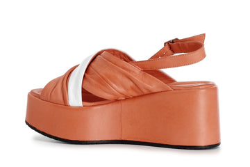 CafèNoir Sandals Maxi Crossed Bands Wedge Leather