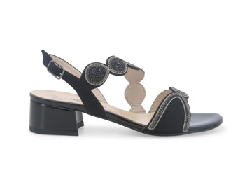 Melluso Sandalo Cerimonia Tacco Comodo Tomaia Camoscio Nero K35526-234077