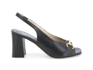 Melluso Sandali con Morsetto oro Tacco alto tomaia Pelle Nera S420D-222728