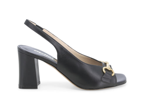 Melluso Sandali con Morsetto oro Tacco alto tomaia Pelle Nera S420D-222728