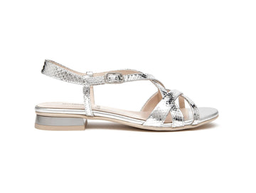 NeroGiardini Sandali Donna in Pelle Argento Effetto Pitone E615761D-700