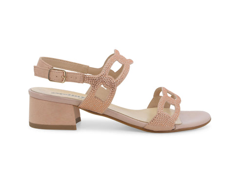 Melluso Sandali Eleganti Estivi Tacco Medio 2 fasce Microstrass Rosa K35182W-235305