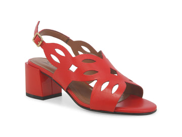 Melluso Sandal Heel Strap Wide Heel Leather Upper