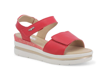 Melluso Comfort Sandals with Wedge 2 Straps in Leather