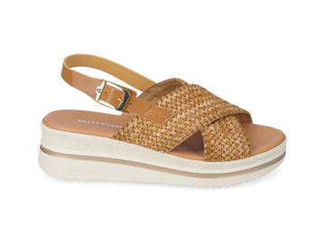 Valleverde Sandali Donna in Corda Intrecciata e Pelle con Zeppa VGI2101A CORDA