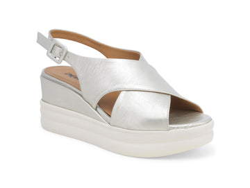 Melluso Sandals 2 Crossed Bands with Wedge Upper Leather
