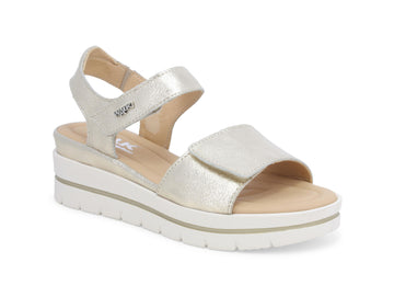 Melluso Comfortable Wedge Sandals with two Straps in Leather