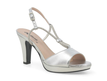 Melluso Ceremony Sandals Microstrass Heel Tail in Leather