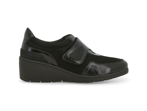 Melluso Scarpe Comfort con Strappo Zeppa Tomaia Camoscio Nero K91623W-245031