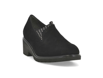 Melluso Women's Black Suede Loafers with Studs
