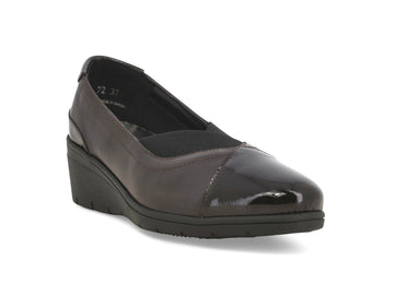 Melluso Scarpa Donna Marrone in Pelle e Vernice con Zeppa Comoda