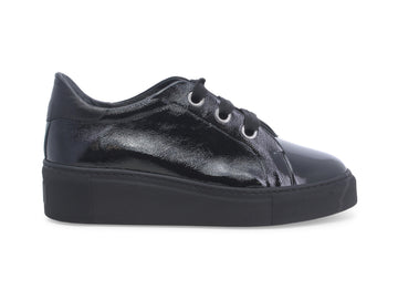 Melluso Women's Low Lace-Up Winter Shoes in Patent Leather