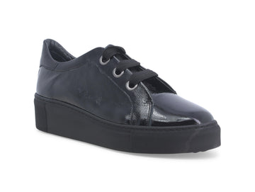 Melluso Women's Low Lace-Up Winter Shoes in Patent Leather